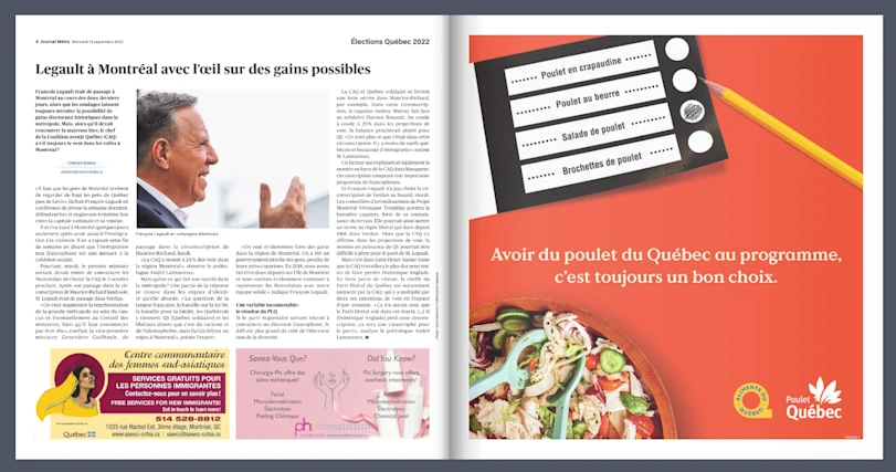 poulet quebec newspaper